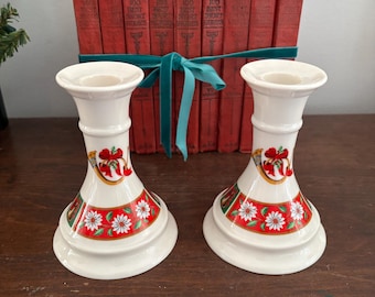 Vintage Christmas Candle Sticks Charlton Hall Japan Classic Traditions