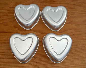 Vintage Heart Shaped Jelly Molds Dessert Set of 4 Made in USA Vintage Valentine’s Day decor