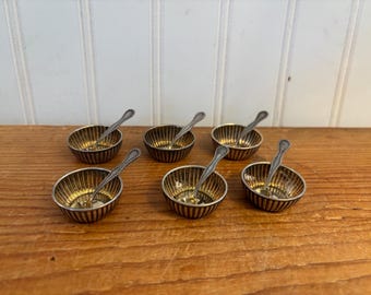 Vintage Sterling Silver Salt Cellar w/ Spoon