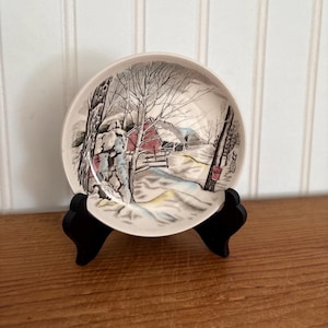Vintage Johnson Bros England Friendly Village Butter Pat / Trinket Dish Coaster