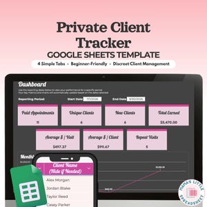 Google Sheets för spårning av privata kunder, CRM-kalkylblad, mall för mötesspårning, affärsplanerare (digital nedladdning)