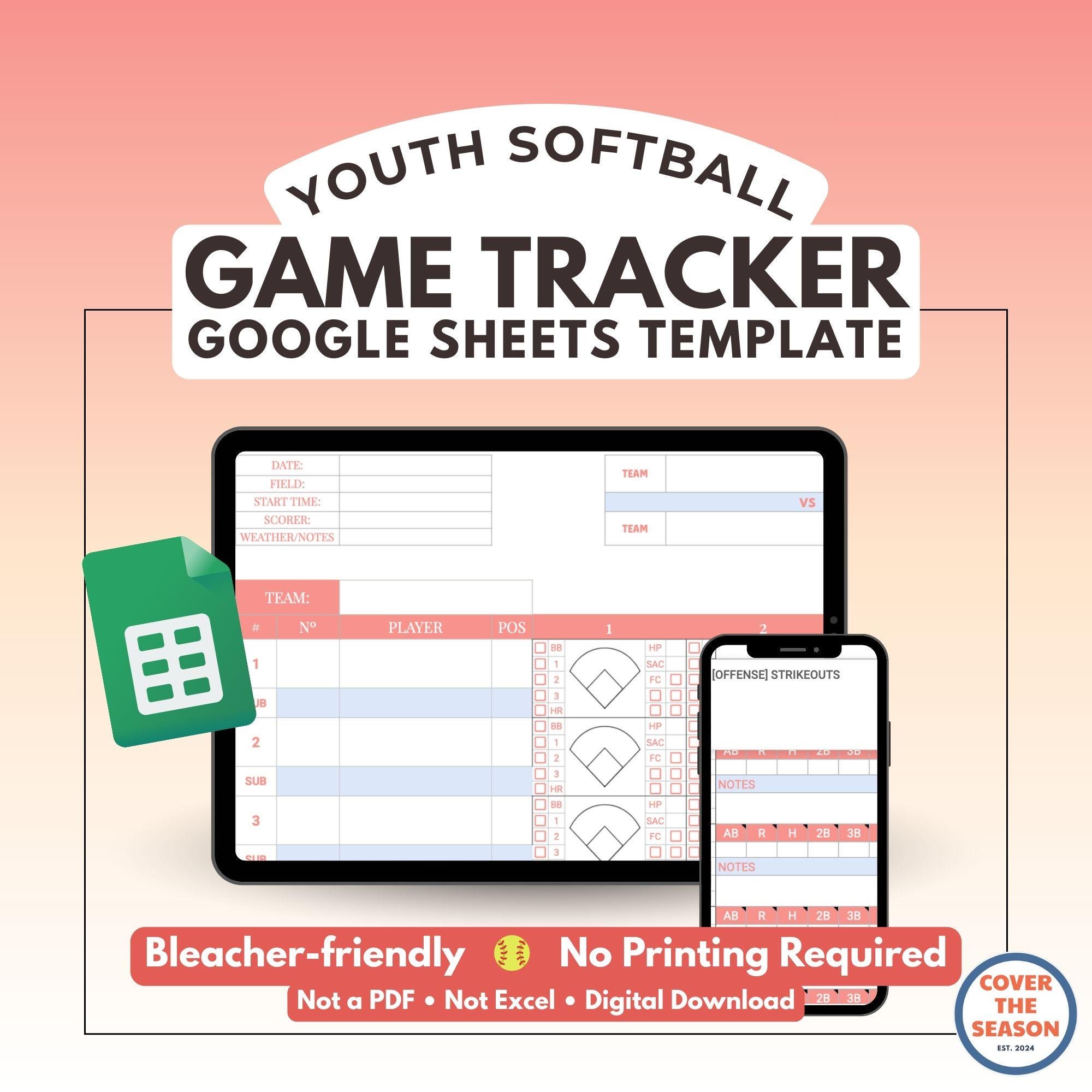 Softball Lineup Template and Score Sheet – Google Sheets Batting Order ...