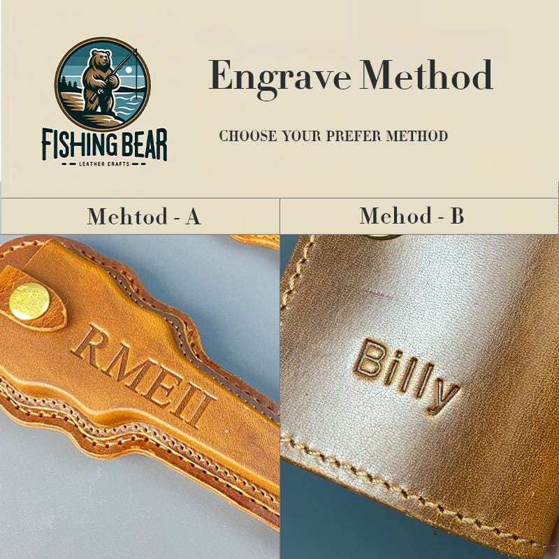 Leather Fishing Rod Holster For Belt | Fly Fishing Pole Holder | Lure Fishing Rod Holder
