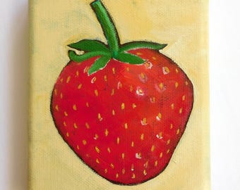 Strawberry Acrylic Painting