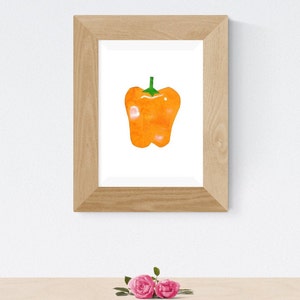 Yellow Pepper 8 x 10 Print, Kitchen Print, Food Art, Acyrlic