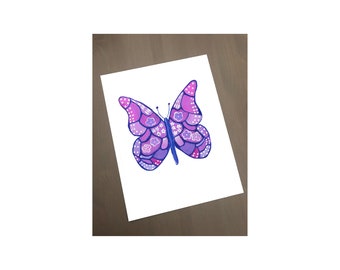 Purple Butterfly Print, 8x10