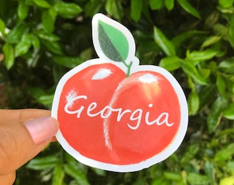 Georgia Peach Sticker, 3.25 x 2.50 inches, cellphone, notebook, planner