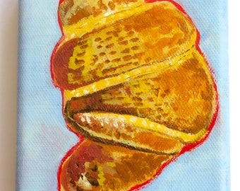 Croissant Acrylic Painting