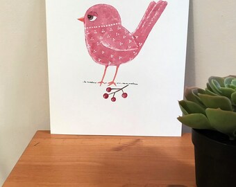 Pink Fantasy Bird 8x10