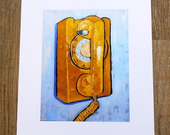 Yellow Western Electric Wall Phone Print