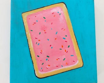 Pink Pop Tart Pastry Food Art Painting