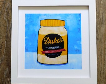 Jar of Dukes Mayonnaise 8x8 inch Art Print