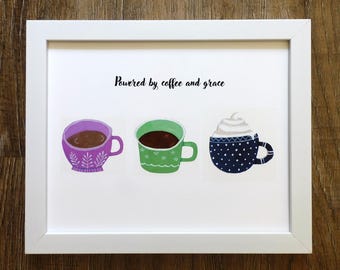 Three Coffee Cups Art Print