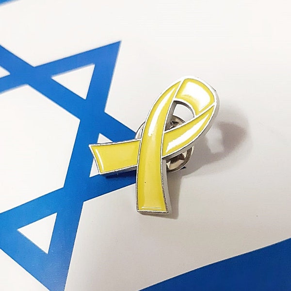 Gelbe Schleife Solidarität Geiseln Israel Bring-them-home-now Anstecker