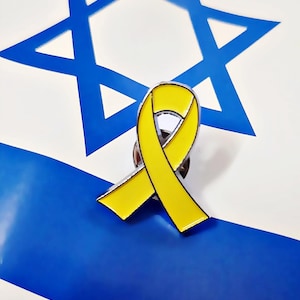 Geel lint Solidariteitsgijzelaars Israël Breng ze nu naar huis Badge - GRATIS VERZENDING