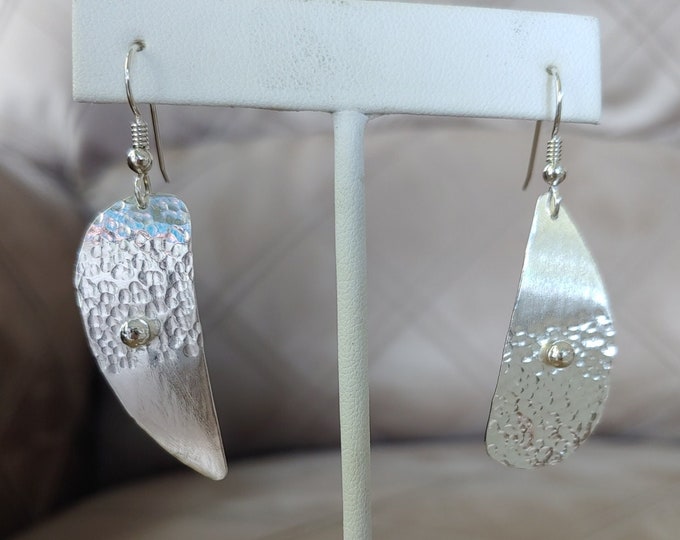 Asymmetrical design earrings. This is my first attempt!   Customer remarked "Like angel wings"