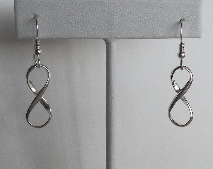 Sterling Silver Infinity Symbol Earrings: Lightweight French Earwires