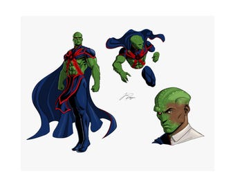 Martian Man DCU fanconcept, superheld matte horizontale posters, decor komische kunst, Wall Art Print, kamerdecoratie, cadeau voor fans, woondecoratie