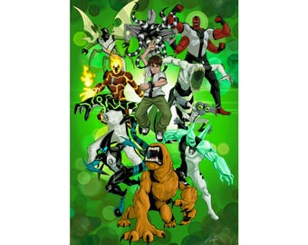 Ben 10 Alien Heroes-poster Matte verticale poster | Cartoon actiecollage