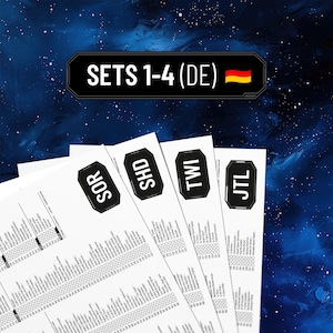 Lista de verificação ilimitada de Star Wars da Alemanha, lista de cartões para impressão, fichário SWU mínimo (download digital em PDF), conjuntos de pacotes 1 a 4