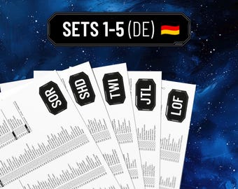DISCONTINUED** DE German Star Wars Unlimited Checklist Printable Card List Minimal SWU Binder (Pdf Digital Download) bundle sets 1-5