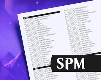 SPM Spider-Man Checklist MTG Marvel's Magic: The Gathering Spiderman Printable One Page Minimal List (PDF Digital Download)