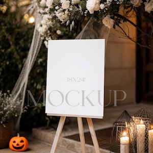 18x24 Sign Mockup, Fall Wedding Welcome Sign Mockup, Autumn Event Sign Mockup, Pumpkins Seating Chart Mockup, Halloween Poster Mockup