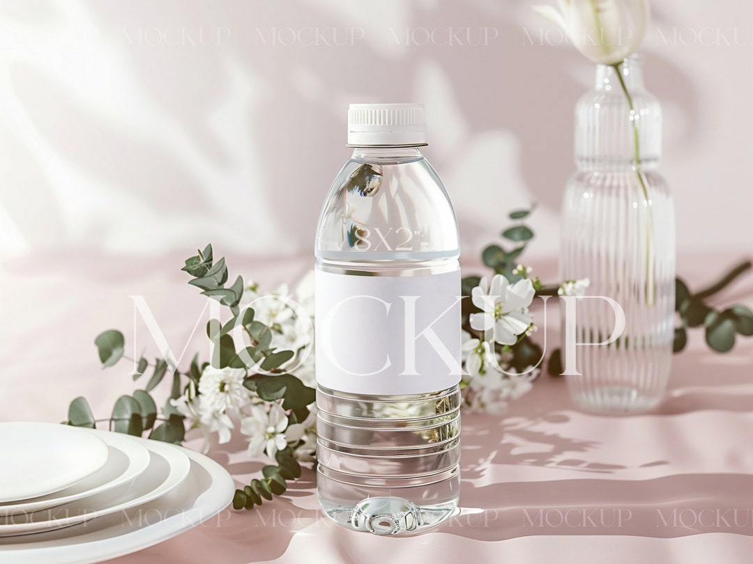 Water Bottle Label Mock Up, Mockup Water Bottle, Water Label Mockup ...
