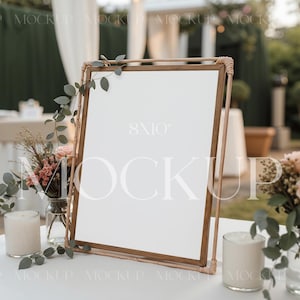Wedding Bar Menu Mockup, 8x10 Sign Mockup, Bridal Table Sign Mockup, PSD Drink Sign Mockup, Table Number Mockup, Framed Sign Mock