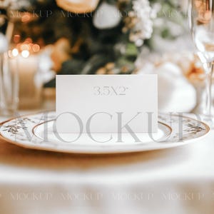 Mockup de cartão de nome de festa de noiva, Mockup de cartão de assento, Mockup de cartão de mesa de casamento, Mockup de etiqueta de bufê moderno, Mockup de cartão de lugar, Mockup de decoração de mesa