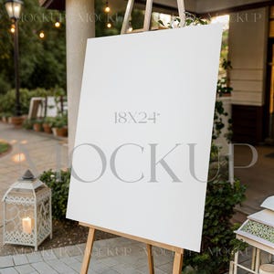 18x24 Garden Easel Sign Mockup, Baby Shower Sign Mockup, Wedding Welcome Sign Mockup, Birthday Seating Chart Mockup, Event Sign Mockup PSD