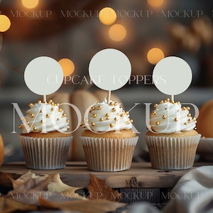 Cupcake Toppers Mockup, Halloween Cupcake Toppers Mockup, Cupcake Wrapper Mockup, Cake Topper Mockup, Treat Toppers Mockup, Cupcake Mockup