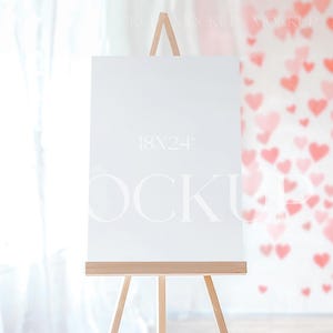 Boho Easel Mockup, cartello di benvenuto per festa di addio al nubilato, poster 18x24, boho Seating Chart Mockup, benvenuto per San Valentino Mockup