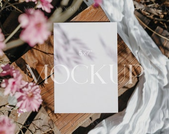 Greeting Card Mockup, Wedding Invitation Mockup, 5x7 Card Mockup, Wedding Mockups, Wedding Stationery Mockup, Invitation Mockups PSD
