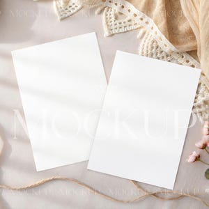 Doppelseitige Hochzeitseinladung Mockup, Dankeskarte Mockup, doppelseitige Karte Mockup, Hochzeitsbriefpapier Mockup, doppelseitiges Einladungsmockup