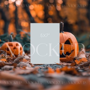 Maquette de carte d'Halloween, Maquette de carte de voeux d'automne, Maquette de mariage d'automne, Maquette d'invitation, Maquettes de cartes 5 x 7, Maquette d'invitation, Maquette d'automne