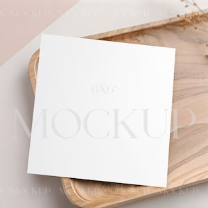 Mockup huwelijksuitnodiging PSD, minimalistisch vierkant kaartmodel, vierkant uitnodigingsmodel, 6 x 6 wenskaartmodel, babyshower uitnodigingskaartmodel