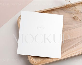 Mockup di invito di nozze in formato PSD, Mockup di biglietto quadrato minimalista, Mockup di invito quadrato, Mockup di biglietto d'auguri 6x6, Mockup di invito per baby shower