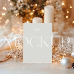 Christmas Card Mockup, Christmas Greeting Cards Mockup, Christmas Invitation Mockup, Holiday Card Mockup, Cozy Card Mockup, 5x7 Card Mock Up