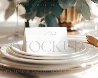 Wedding Place Card Mockup, Folded Table Card Mockup, Tented Buffet Card Mockup, Editable Food Label Mockup, Baby Shower 3.5x2 Card Mock