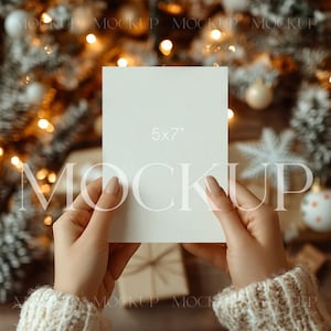 Greeting Card Mockup, Christmas Card Mockup, Invite Mockup, Card In Hand Mockup, Winter Card Mockup, Wedding Invitation Mockups