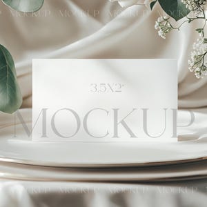 Maqueta de tarjeta de mesa de boda, maqueta de tarjeta de lugar para despedida de soltera, maqueta de tarjeta neutral de 3,5 x 2, maqueta para tarjeta de presentación, maqueta de tarjeta de asiento PSD