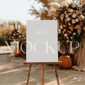 18x24-Zoll-Schild Mockup, Herbst Hochzeit Schild Mockup, Hochzeit Sitzplan Poster Mockup, Babyparty Schild Mockup, Ereignis Schild Mockup, Staffelei Mockup
