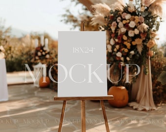 18x24" Sign Mockup, Autumn Wedding Sign Mockup, Wedding Seating Chart Poster Mockup, Baby Shower Sign Mock, Event Sign Mockup, Easel Mockup