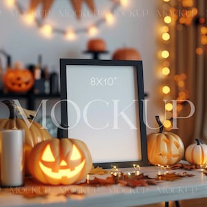 Maqueta de letrero de Halloween de 8x10, maqueta de letrero de otoño, maqueta de decoración otoñal, maquetas de letreros de mesa, maqueta de letrero de sobremesa, exhibición de letreros de temporada
