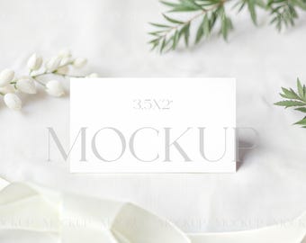 Wedding Buffet Card Mockup, Tented Place Card Mockup, Folded Table Card Mockup, Editable Food Label Mockup, 3.5x2 Card Mockup