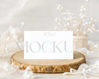 3.5x2 Card Mockup, RSVP Card Mockup, Wedding Invitation Card Mockup, Neutral Stationary Mockup, Seating Card Mockup, Table Card Mockup