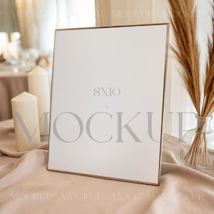 8x10 Table Sign Mockup, Wedding Tabletop Sign Mockup, Bar Menu Mockup, Table Number Sign Mockup PSD, Framed Sign Mockup, Table Card Mockup