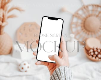 Baby Shower Phone Invite Mockup, iPhone Screen Mockup, Wedding Smartphone Mockup, Evite Mockup, Cellphone Mockup, Electronic Invite Mockup