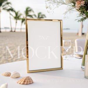 Summer Frame Sign Mockup, 5x7 Wedding Table Number, Bar Menu Mockup, Wedding Sign Mockup, Wedding Table Menu Mockup, 5x7 Frame Mockup PSD